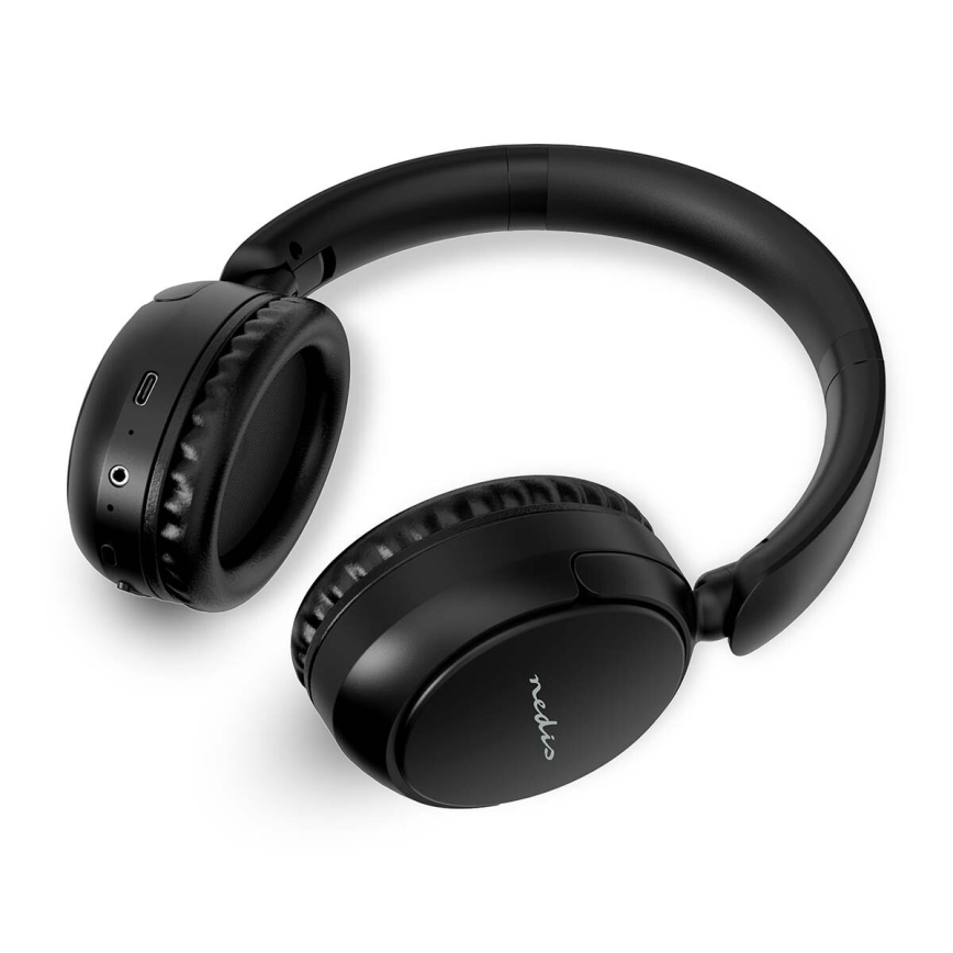 Auriculares sem fio com microfone 200 mAh preto