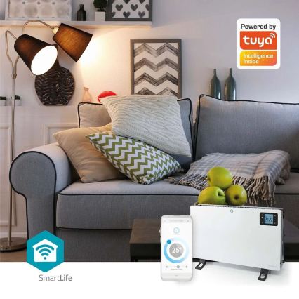 Aquecedor elétrico/convector 750/1250/2000W/230V Wi-Fi Tuya + controlo remoto