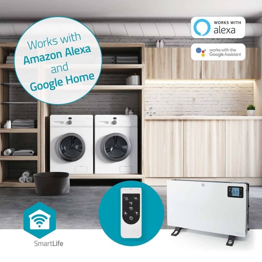 Aquecedor elétrico/convector 750/1250/2000W/230V Wi-Fi Tuya + controlo remoto