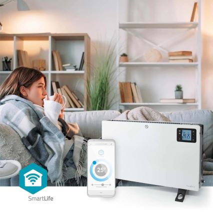 Aquecedor elétrico/convector 750/1250/2000W/230V Wi-Fi Tuya + controlo remoto
