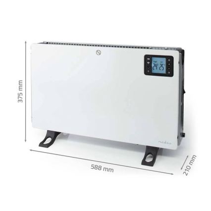 Aquecedor elétrico/convector 750/1250/2000W/230V Wi-Fi Tuya + controlo remoto