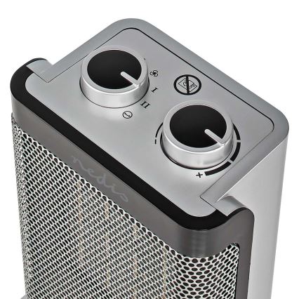 Ventoinha com elemento de aquecimento cerâmico 1000/1500W/230V prateado