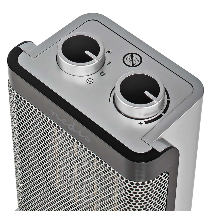 Ventoinha com elemento de aquecimento cerâmico 1000/1500W/230V prateado