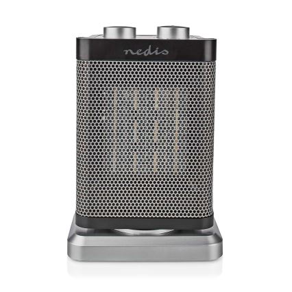 Ventoinha com elemento de aquecimento cerâmico 1000/1500W/230V prateado