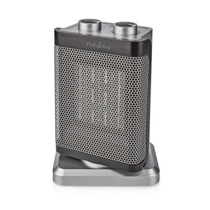 Ventoinha com elemento de aquecimento cerâmico 1000/1500W/230V prateado
