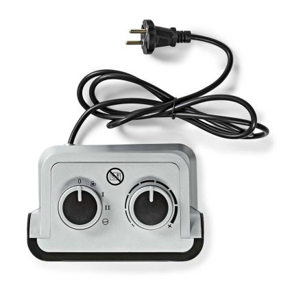 Ventoinha com elemento de aquecimento cerâmico 1000/1500W/230V prateado