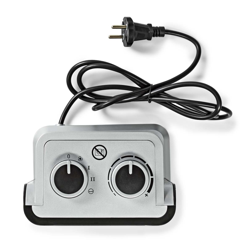 Ventoinha com elemento de aquecimento cerâmico 1000/1500W/230V prateado