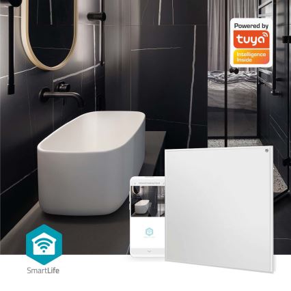 Painel de aquecimento infravermelho 350W/230V 59,8x62 cm IP44 Wi-Fi Tuya + controlo remoto