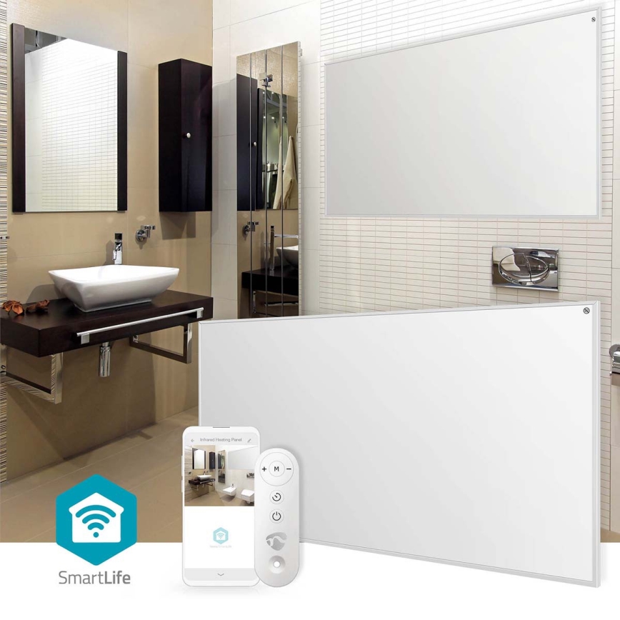 Painel de aquecimento infravermelho 700 W/230 V 120 x 62 cm IP44 Wi-Fi Tuya + controlo remoto