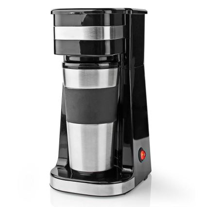 Nedis KACM300FBK - Máquina de café para uma caneca 0,4 l com caneca de viagem