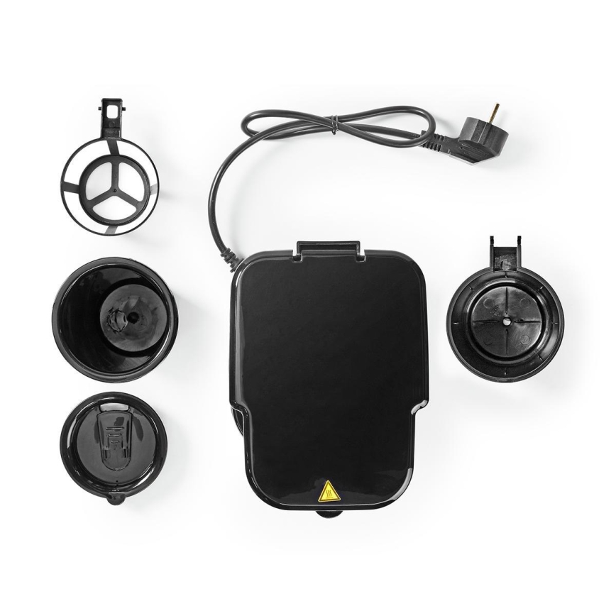 Nedis KACM300FBK - Máquina de café para uma caneca 0,4 l com caneca de viagem