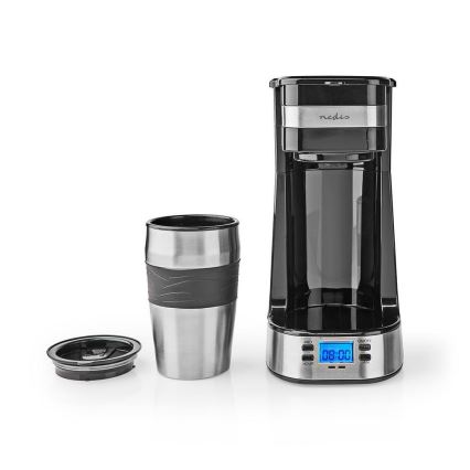 Máquina de café para uma chávena 0,42 L com temporizador e caneca de viagem