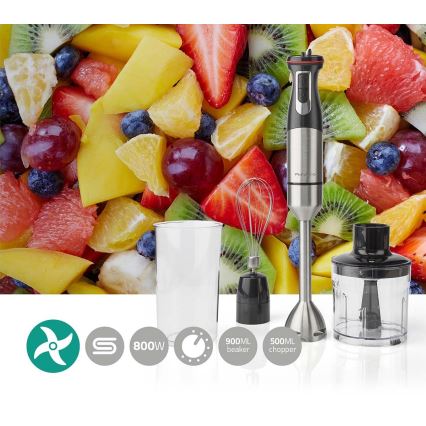 Misturadora à mão 4 em 1 800W/230V aço inoxidável