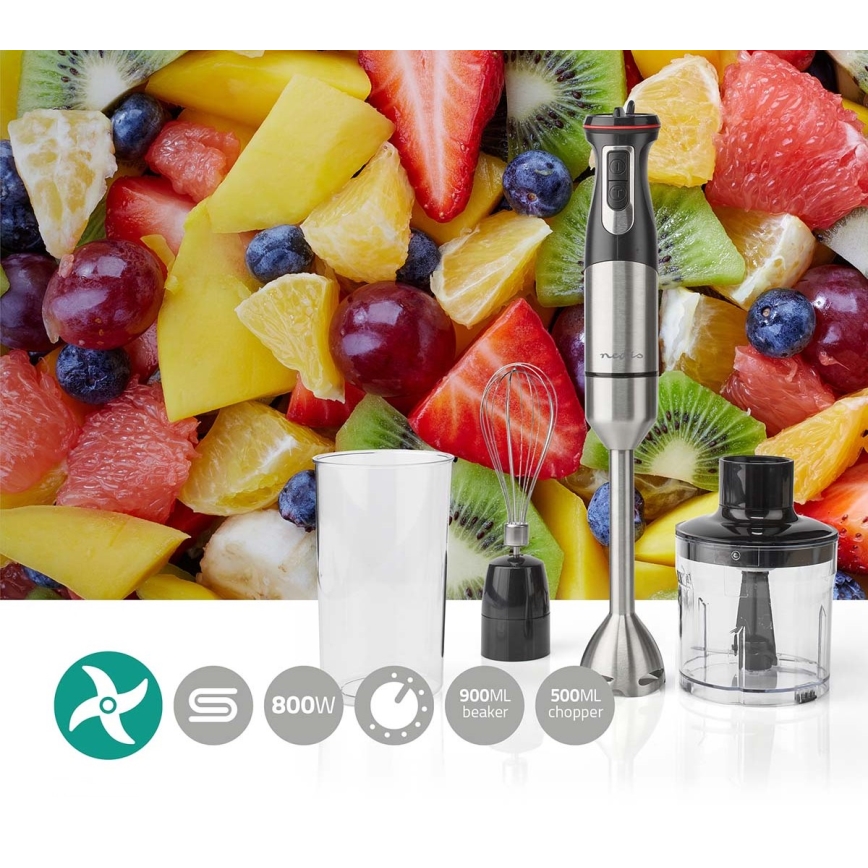 Misturadora à mão 4 em 1 800W/230V aço inoxidável