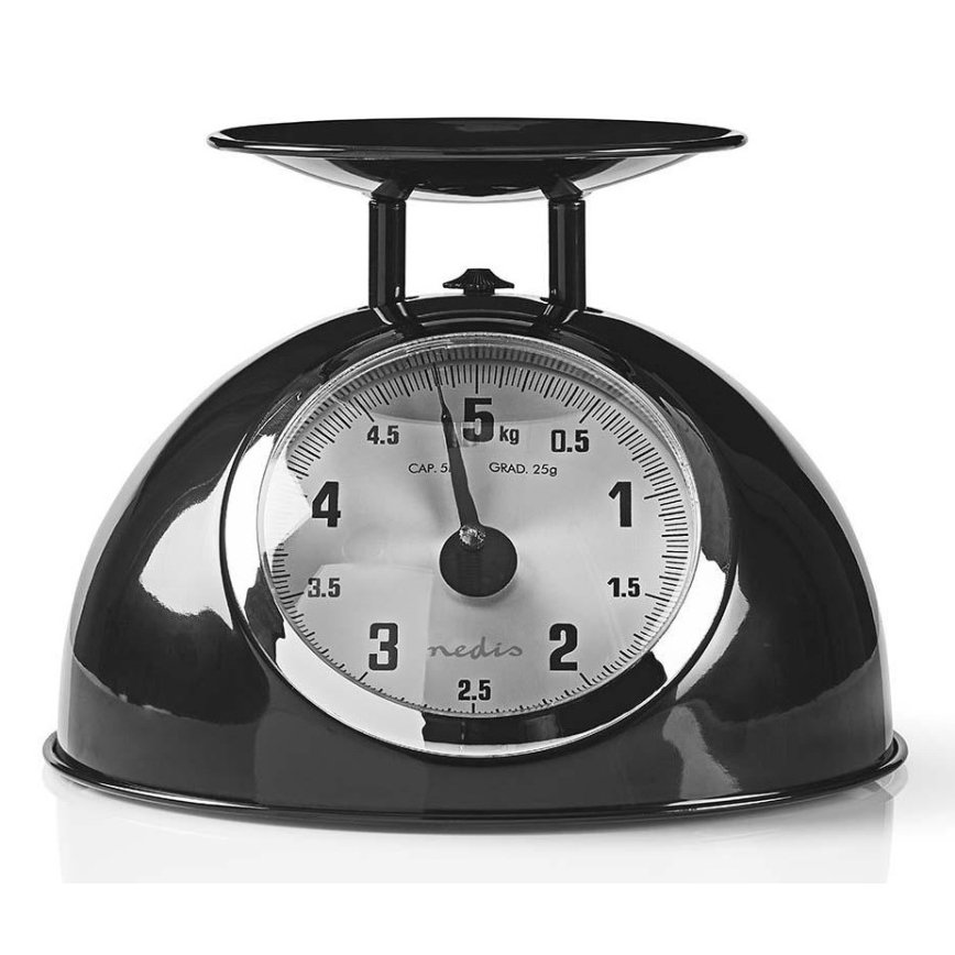 Balança de cozinha retro com tigela preta