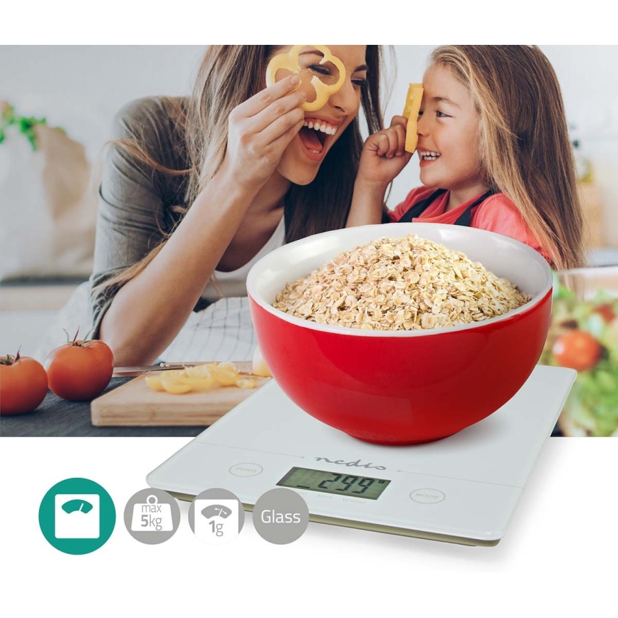 Balança digital de cozinha 1xCR2032 branco