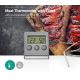 Termómetro de carne com visor LCD e temporizador 0-250 °C 1xAAA