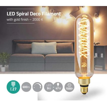 Lâmpada LED dimerizável FILAMENT T65 E27/8,5W/230V 2000K