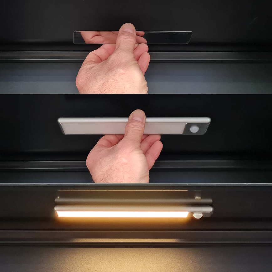 Iluminação magnética recarregável para armário com sensor de movimento LED/1W/1100 mAh 3000K