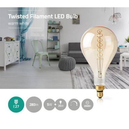 Lâmpada LED dimerizável FILAMENT A160 E27/5W/230V 2000K