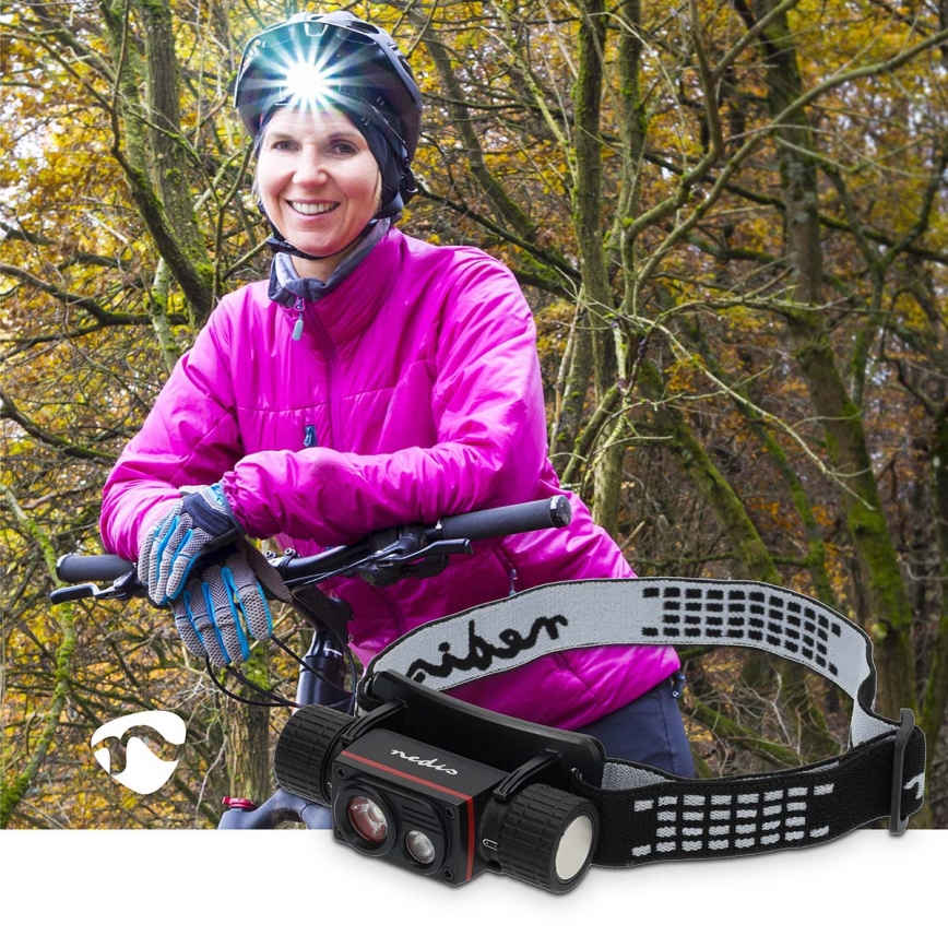 Lanterna frontal LED recarregável em alumínio com regulador de intensidade LED/10W/5V 2200 mAh IPX8 preta