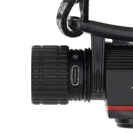 Lanterna frontal LED recarregável em alumínio com regulador de intensidade LED/10W/5V 2200 mAh IPX8 preta