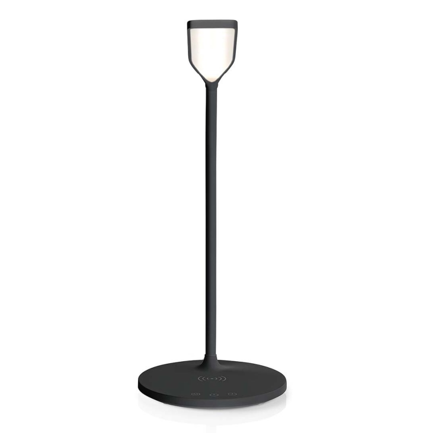 LED Regulação táctil flexible candeeiro de mesa com 15W carregamento sem fios Qi LED/5,5W/230V 2700-6500K preto