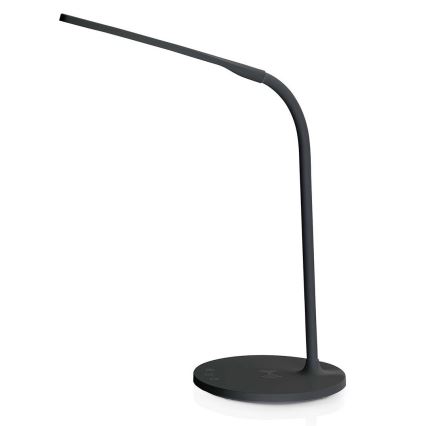 LED Regulação táctil flexible candeeiro de mesa com 15W carregamento sem fios Qi LED/5,5W/230V 2700-6500K preto