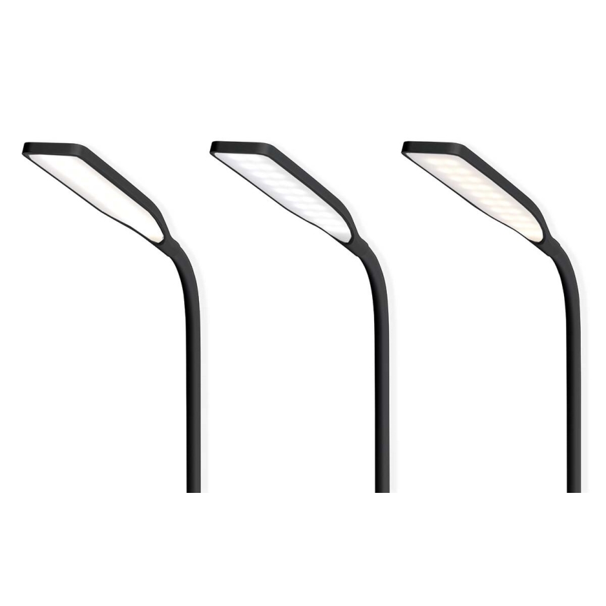 LED Regulação táctil flexible candeeiro de mesa com 15W carregamento sem fios Qi LED/5,5W/230V 2700-6500K preto