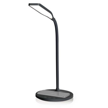 LED Regulação táctil flexible candeeiro de mesa com 15W carregamento sem fios Qi LED/5,5W/230V 2700-6500K preto