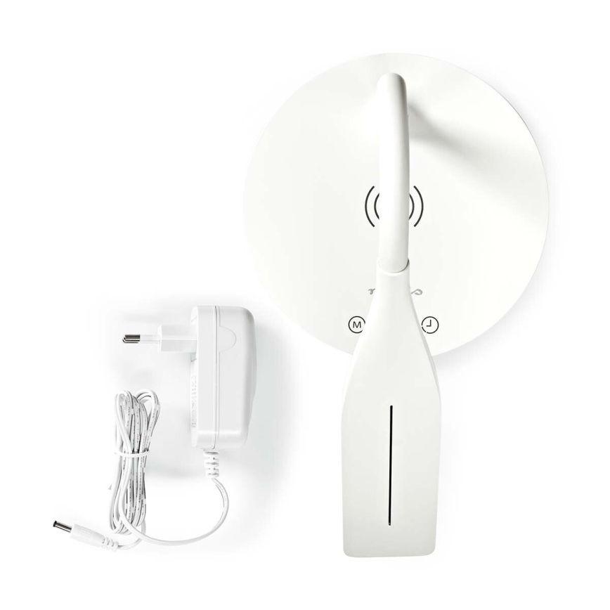 LED Regulação táctil flexible candeeiro de mesa com 15W carregamento sem fios Qi LED/5,5W/230V 2700-6500K branco