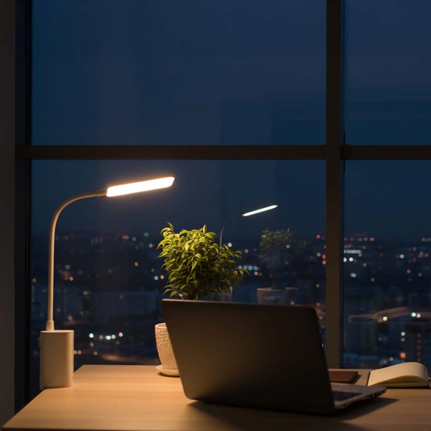 Lâmpada de mesa LED flexível com clipe, tátil, recarregável e regulável LED/5W/1200 mAh branca