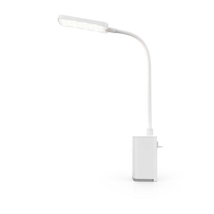 Lâmpada de mesa LED flexível com clipe, tátil, recarregável e regulável LED/5W/1200 mAh branca