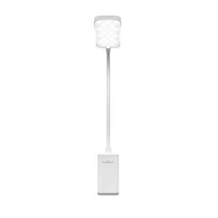 Lâmpada de mesa LED flexível com clipe, tátil, recarregável e regulável LED/5W/1200 mAh branca
