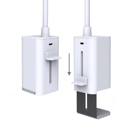 Lâmpada de mesa LED flexível com clipe, tátil, recarregável e regulável LED/5W/1200 mAh branca
