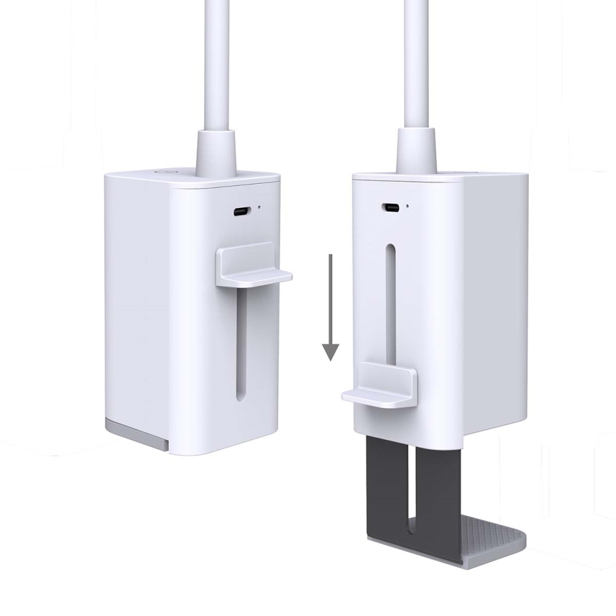 Lâmpada de mesa LED flexível com clipe, tátil, recarregável e regulável LED/5W/1200 mAh branca