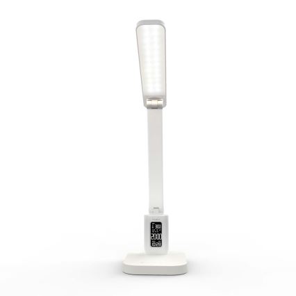 Candeeiro de mesa LED tátil recarregável e dimerizável com visor LED/7,5W/1200 mAh 3000/4000/5700K CRI 90 branco