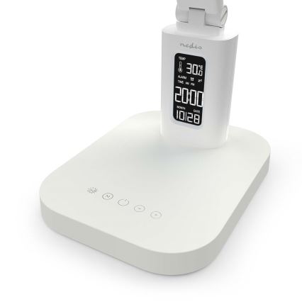 Candeeiro de mesa LED tátil recarregável e dimerizável com visor LED/7,5W/1200 mAh 3000/4000/5700K CRI 90 branco