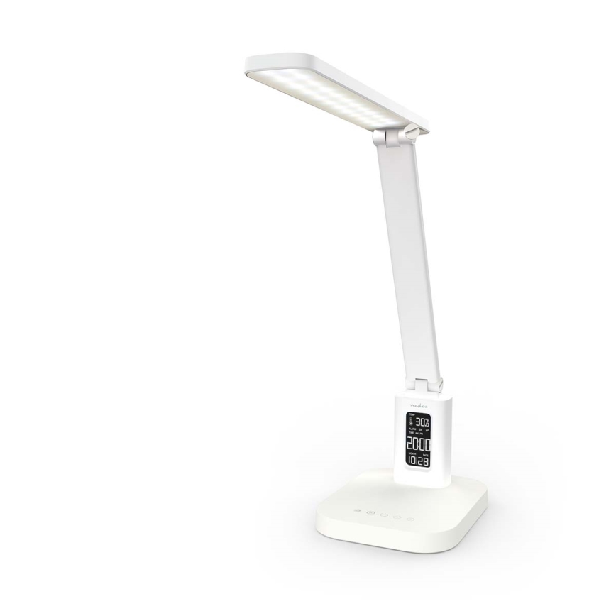 Candeeiro de mesa LED tátil recarregável e dimerizável com visor LED/7,5W/1200 mAh 3000/4000/5700K CRI 90 branco