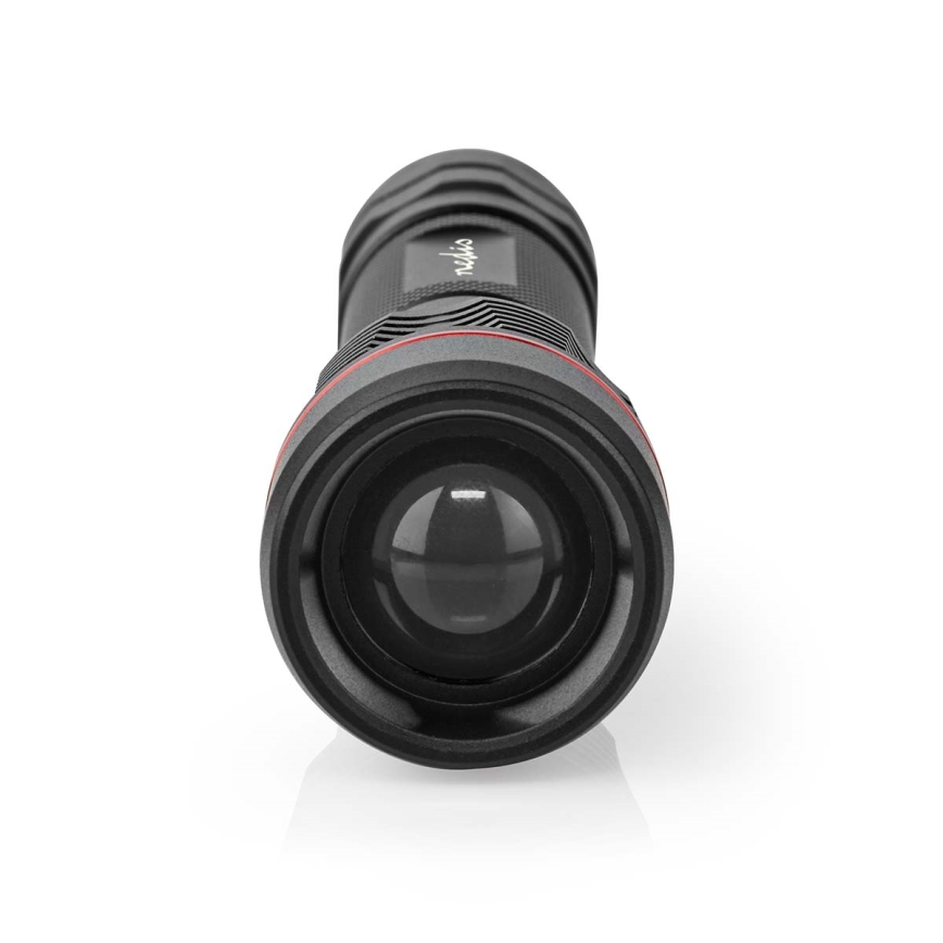 Lanterna de alumínio recarregável dimerizável LED, 10W/5V, 2200 mAh, IPX7, preta