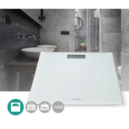 Balança pessoal digital 1xCR2032 branco