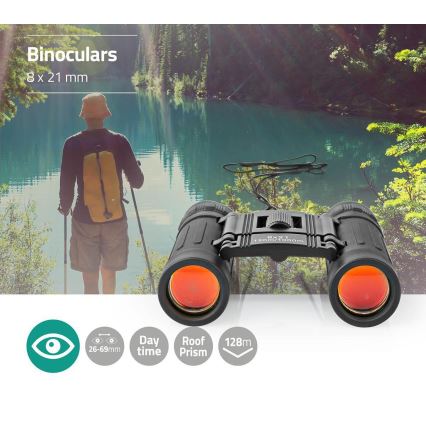 Nedis SCBI1000BK - Telescópio binocular 8x21