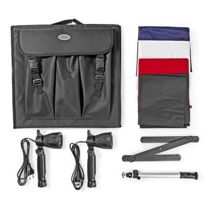 Estúdio de Fotografia Portátil LED 2xGU10/5W/230V