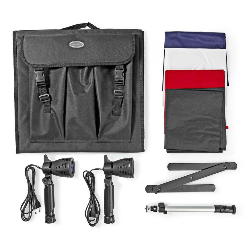 Estúdio de Fotografia Portátil LED 2xGU10/5W/230V