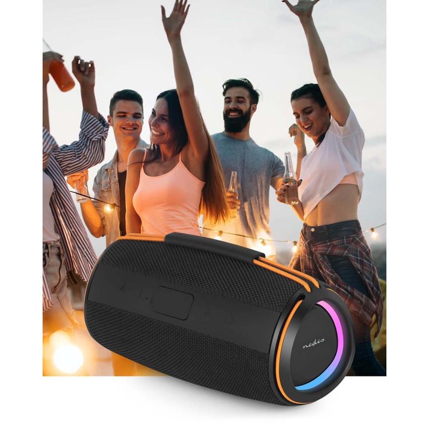 Coluna LED recarregável 60W/2000 mAh IPX4 preta