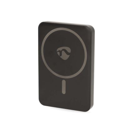 Power Bank 2 em 1 magnética com carregamento sem fios MagSafe 5000 mAh preta