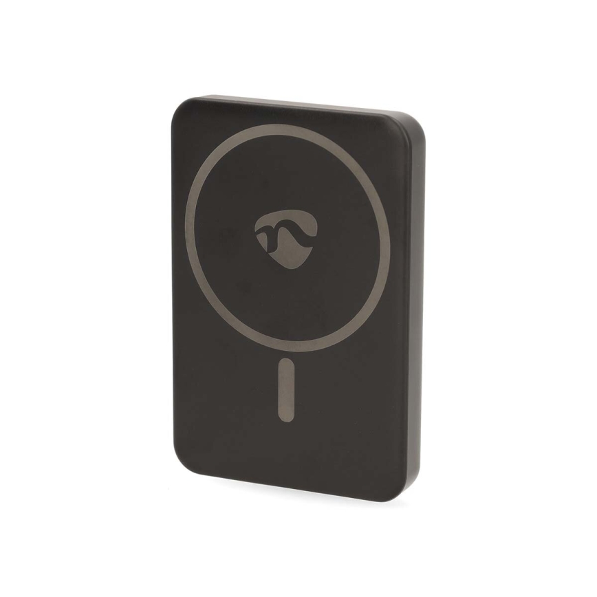 Power Bank 2 em 1 magnética com carregamento sem fios MagSafe 5000 mAh preta