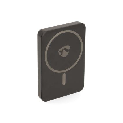 Power Bank 2 em 1 magnética com carregamento sem fios MagSafe 5000 mAh preta