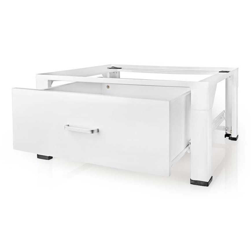 Suporte para máquina de lavar com secagem e espaço de arrumação