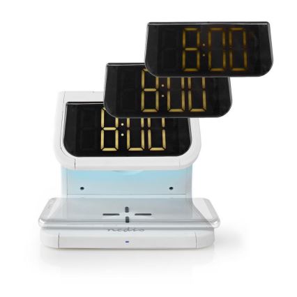 LED RGB Despertador com um carregador sem fios LED/10W/5V branco
